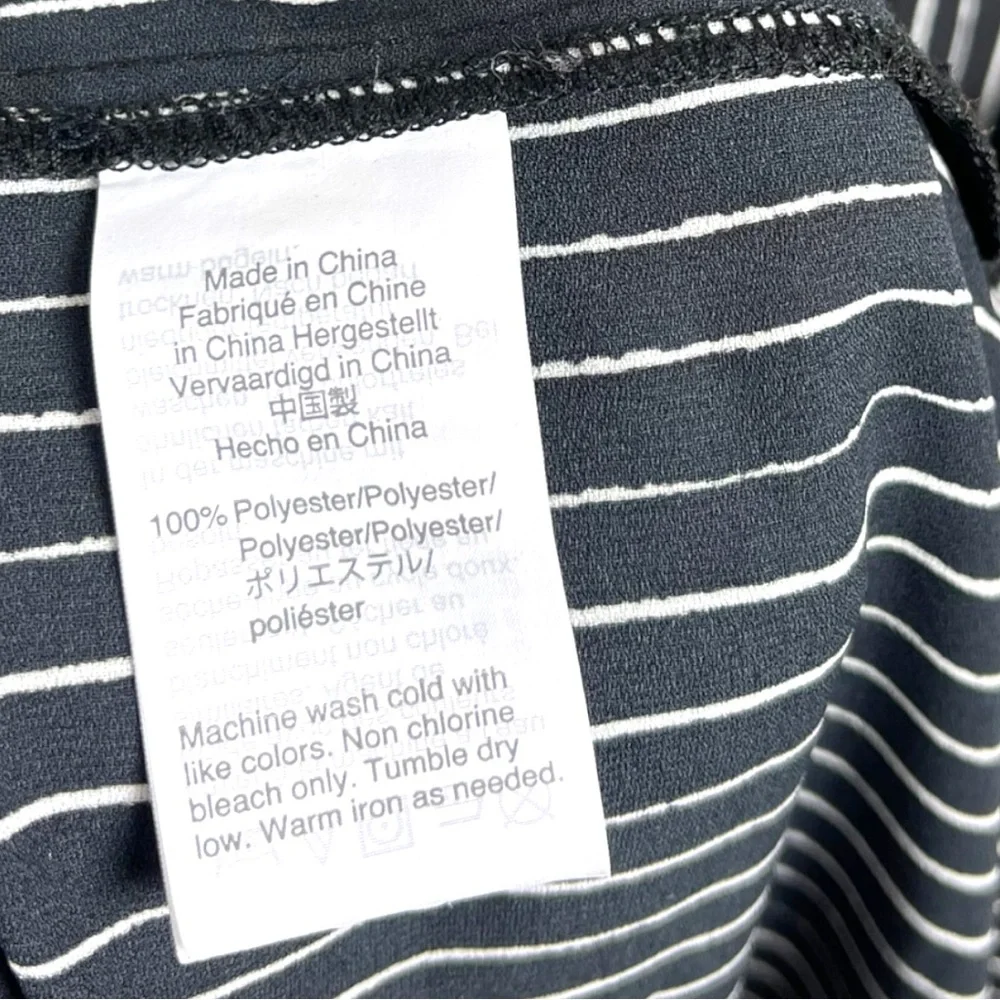 MADEWELL Novel Stripe Shift Dress Black XS V-Neck Casual Tee Dress - Picture 6 of 6